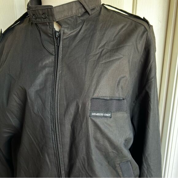 Members Only Vintage 80s Black Windbreaker Jacket - Picture 4 of 6